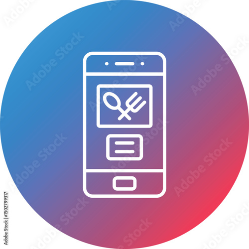 Booking Line Gradient Circle Background Icon