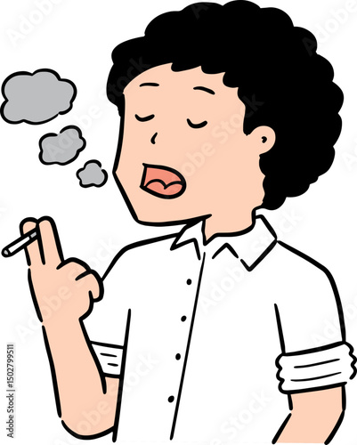 Illustration of man smoking
