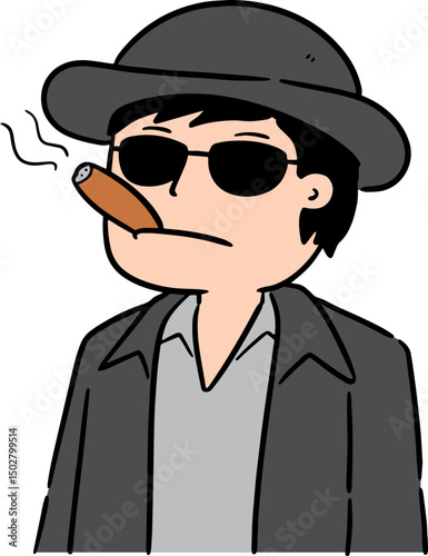 Illustration of man smoking
