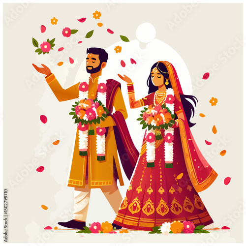  Wedding Couple Together in ethnic dress