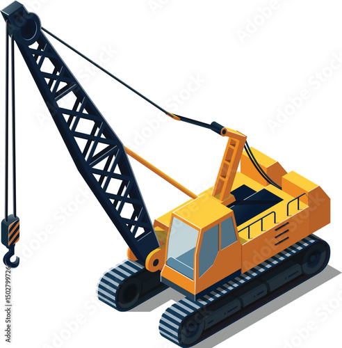 Isometric construction crawler crane