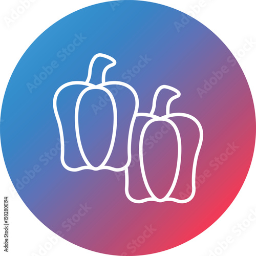 Paprika Line Gradient Circle Background Icon