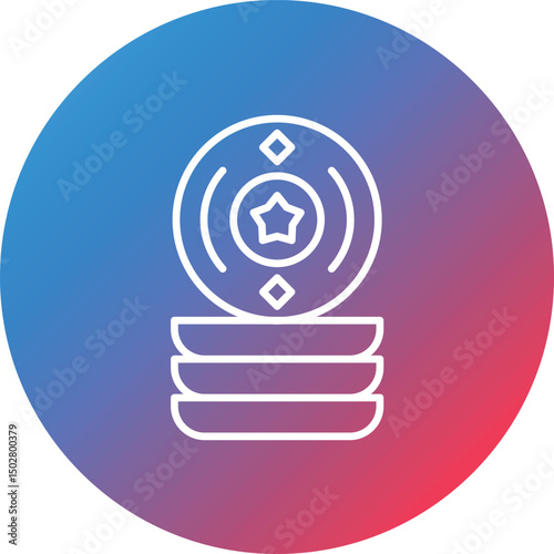 Plate Line Gradient Circle Background Icon