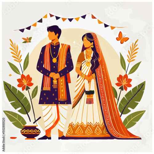  Wedding Couple Together in ethnic dress