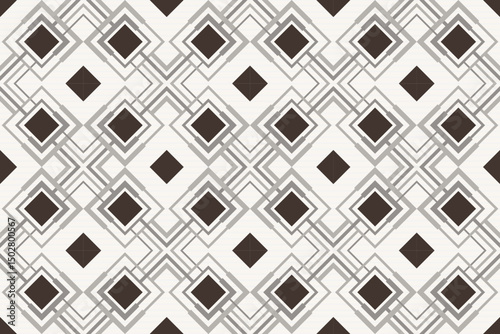 Abstract of diagonal stripe pattern vector. Design square tiles brown on white bone background. Modern style of hipster isolated. Monochrome concept. vector illustration for print or digital need. 