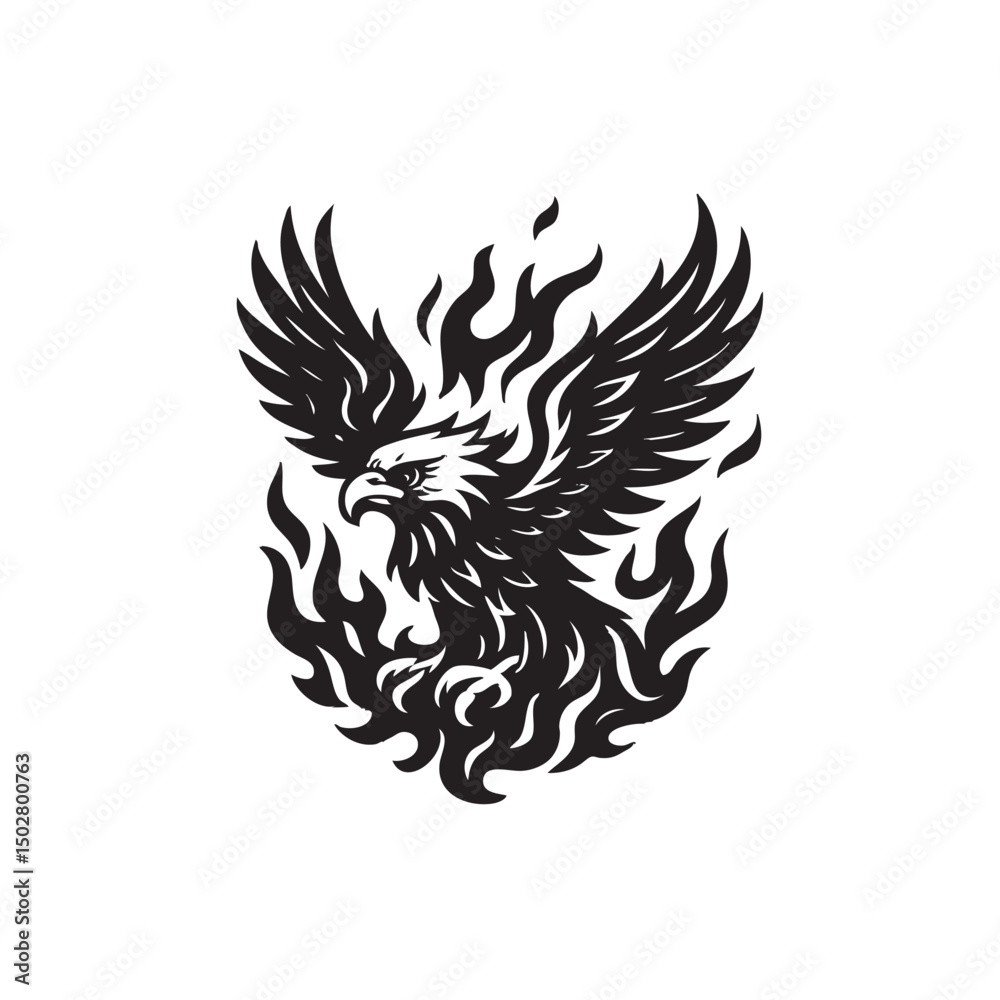 Obraz premium eagle flame fire vector