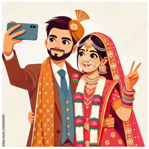  Wedding Couple Together in ethnic dress