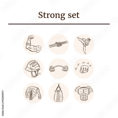 Wallpaper Mural Strong set. Isolated elements on chalkboard background. Symbol collection. Torontodigital.ca