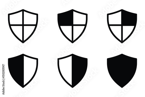 sheild icon vector set  for web 
