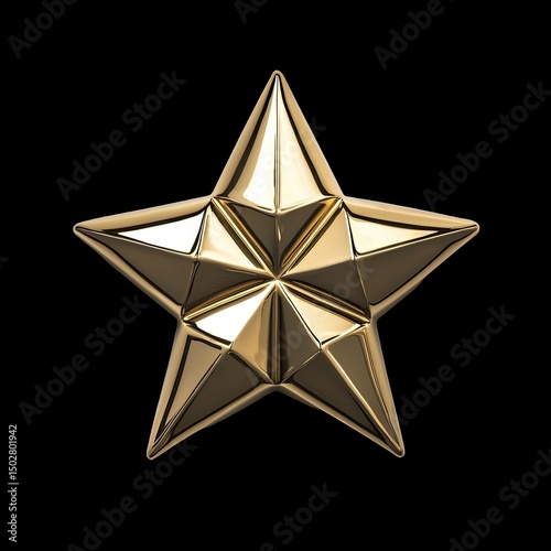 a shiny gold star on a black background, likely representing a badge, emblem, or icon of excellence or achievement
