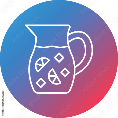 Juice Line Gradient Circle Background Icon