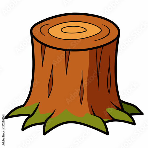 tree stump vector illustration