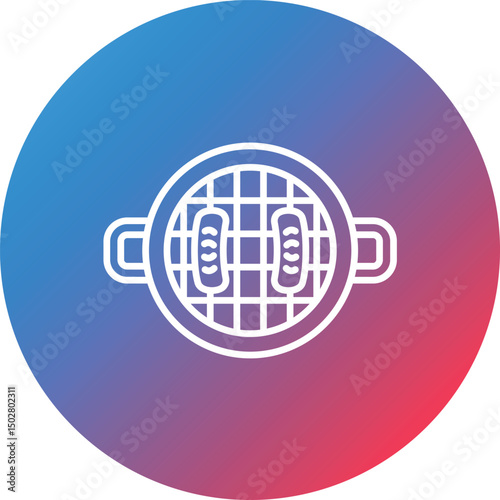 Yakiniku Line Gradient Circle Background Icon