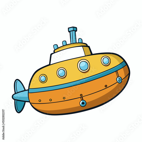 underwater vessel vector illustration