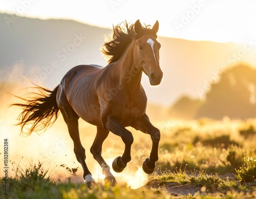 horse at sunset