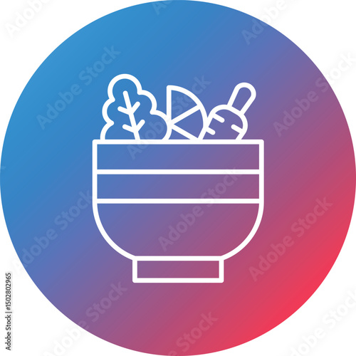 Vegeatable Line Gradient Circle Background Icon