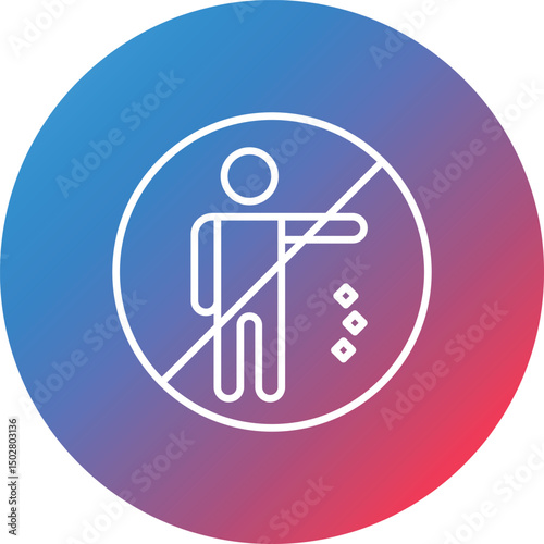 No Littering Line Gradient Circle Background Icon