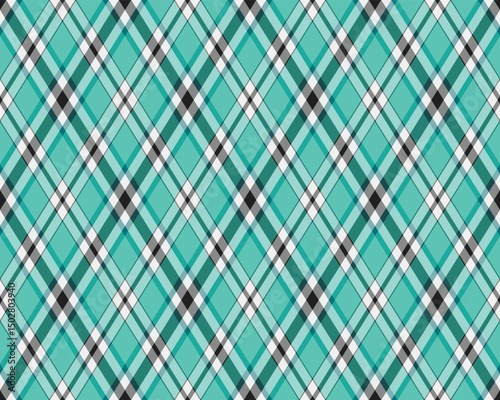 Argyle pattern of geometric rhombus. Harlequin check wallpaper design. Classic diamond shaped textile material for web background, print fabric clothing, sweater, wrapping paper, gift card, invitation