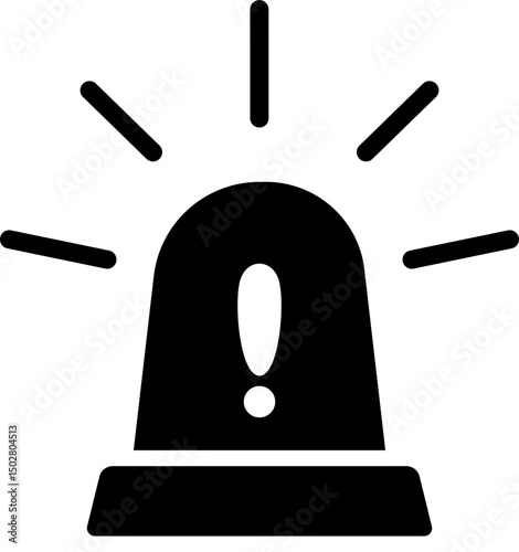 Flat Vector Monochrome Emergency Lamp