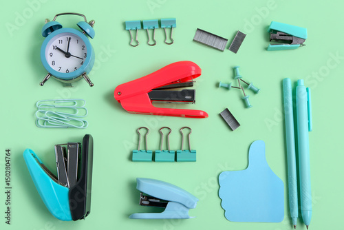Different staplers with sta...
