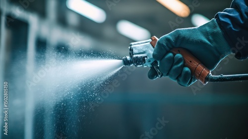 Powder coating of the metal construction on the factory