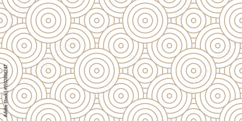 Minimal Overlapping creative diamond circle abstract wood color and gray pattern background with waves texture. geometric digital fabric pattern circles floral lapping white retro background.