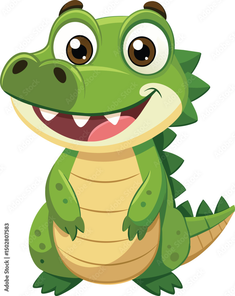 Fototapeta premium cartoon crocodile vector illustration