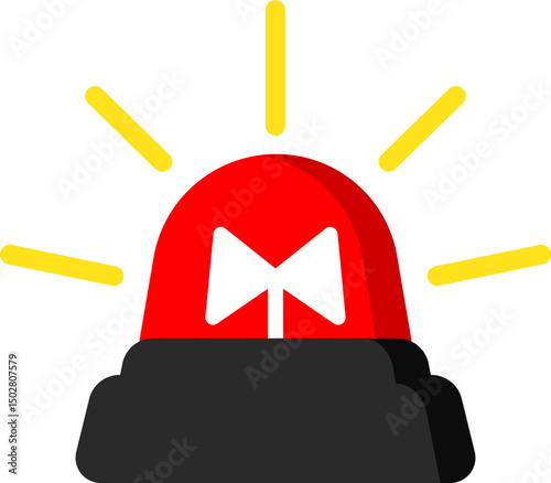 Minimalist Red Siren Icon Symbol