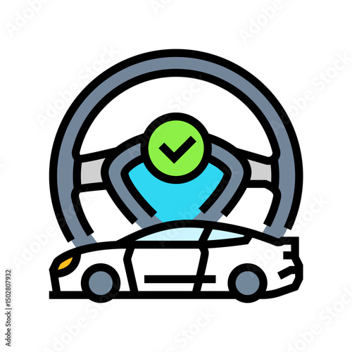 test drive car dealership color icon vector illustration