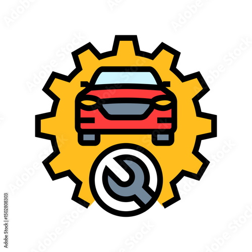 maintenance car dealership color icon vector illustration