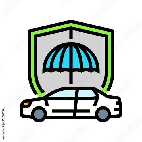 insurance car dealership color icon vector illustration