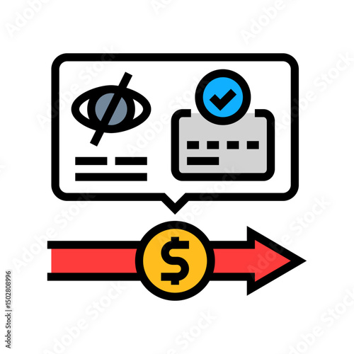 invisible payments fintech color icon vector illustration
