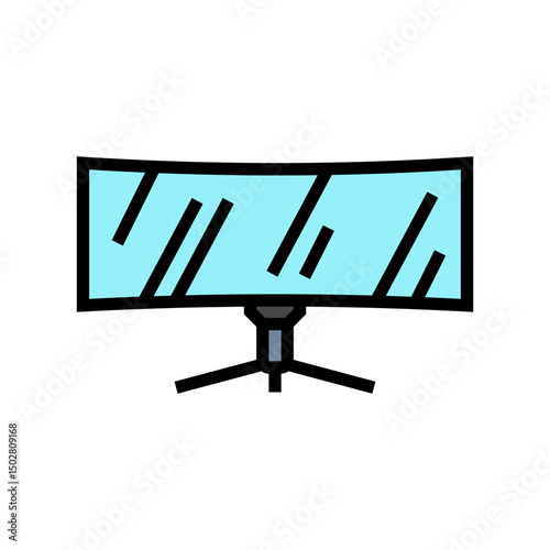 ultra wide monitor gaming pc color icon vector illustration