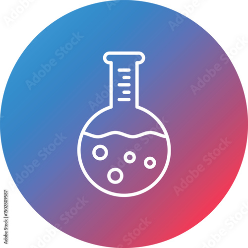 Beaker Line Gradient Circle Background Icon