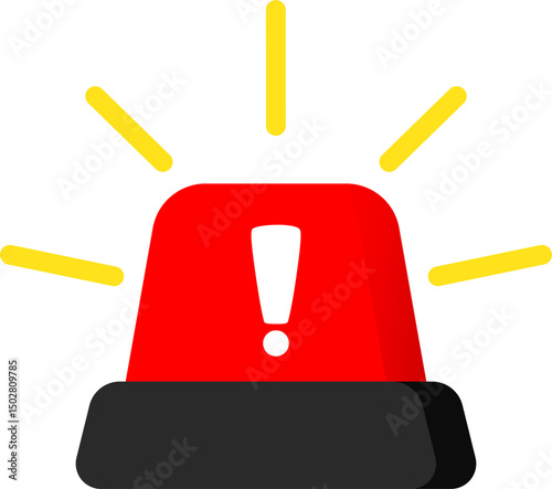 Flat Icon Siren Red Caution Symbol