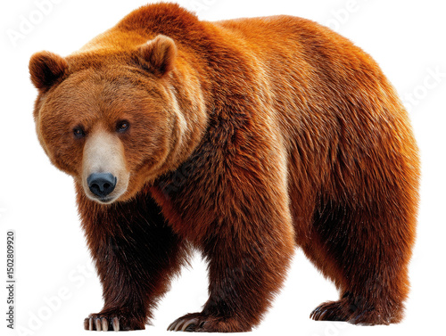 Wallpaper Mural Majestic Grizzly in Natural habitat: A powerful grizzly bear stands tall, showcasing its impressive size and fur, a symbol of strength and resilience, in its natural environment. Torontodigital.ca