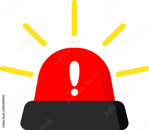 Simple Red Siren Icon For Safety Use