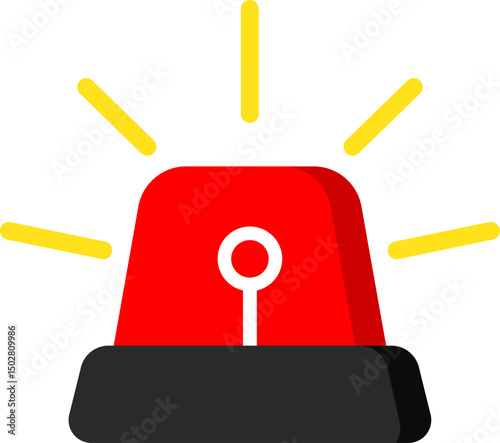 Flat Red Siren Icon For Alert Signs