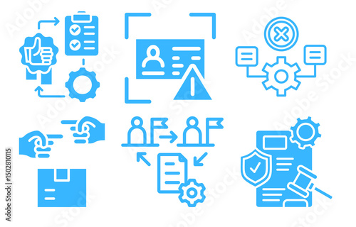 set of icons for web png blue