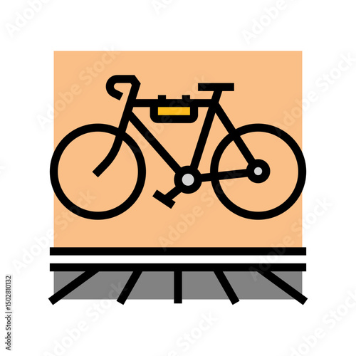 bicycle hanging wall color icon vector illustration