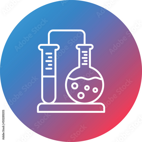 Mixing Chemical Line Gradient Circle Background Icon