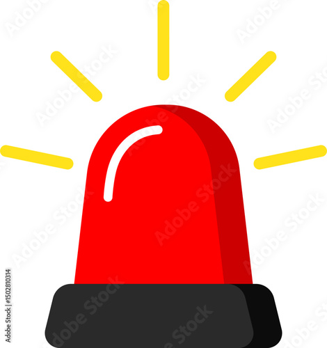 Simple Red Siren Icon Emergency Signal