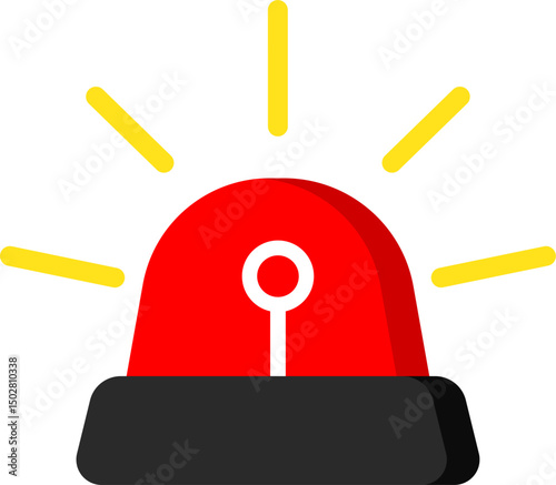 Flat Icon Red Siren For Warning Use