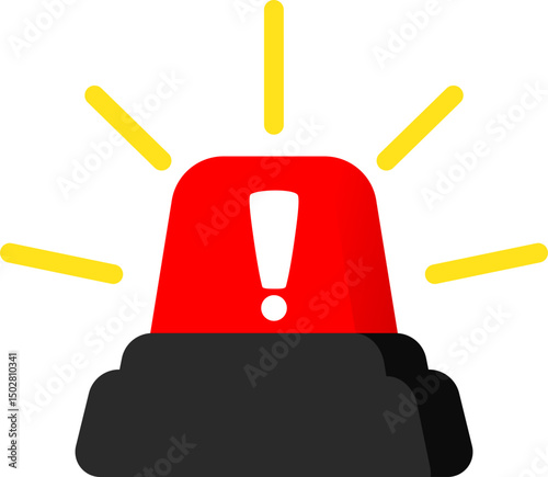 Red Siren Flat Icon For Emergency