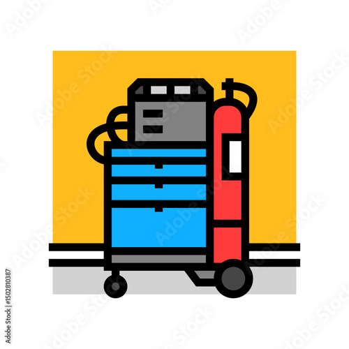 welding station garage color icon vector illustration