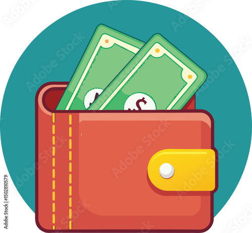wallet with money logo vector illustration