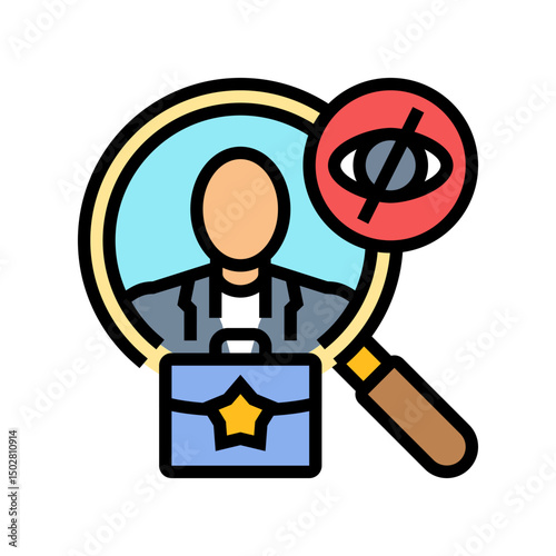 confidential executive search head hunting color icon vector illustration