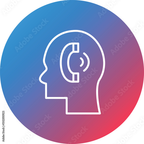 Help Line Line Gradient Circle Background Icon