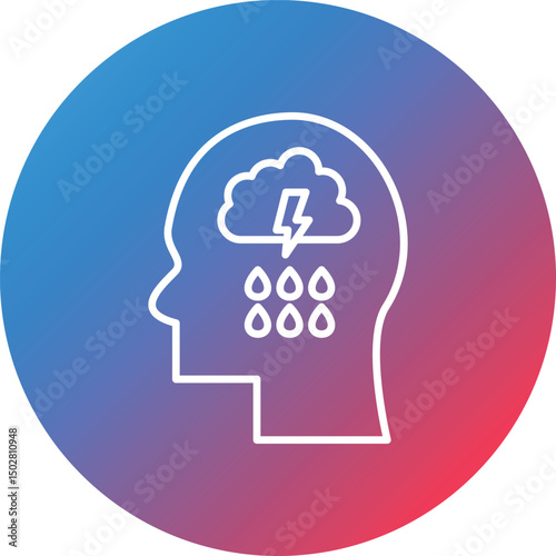 Grief Line Gradient Circle Background Icon