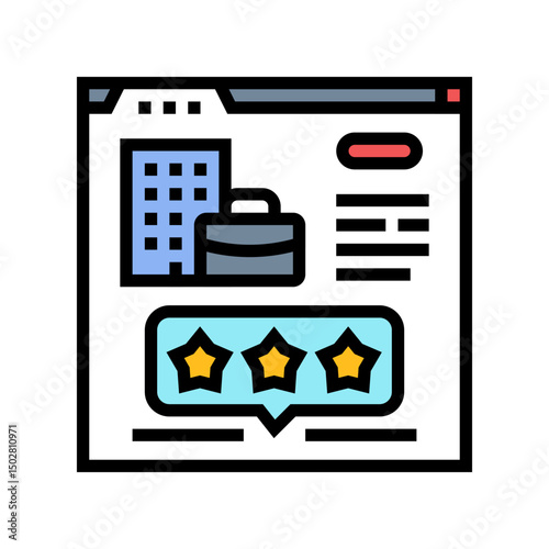 employer reputation monitoring head hunting color icon vector illustration